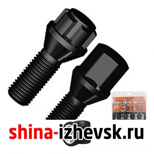 Болт секретный  Anmax 12х1,5х52/27 Black16 болтов +4 секр 17 конус B012707L в Ижевске
